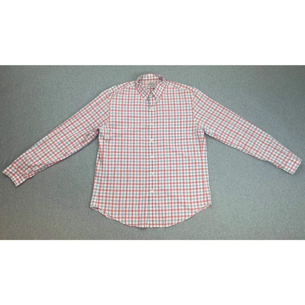 J Crew Shirt Mens Large Plaid 100% Cotton Long‎ Sleeve Button Down